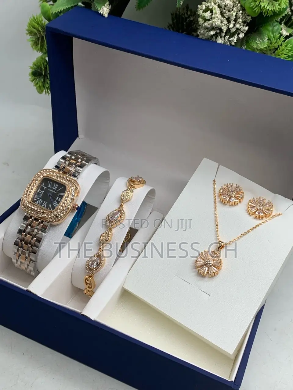 Watch, Bracelet, Necklace and Earring Set for Ladies