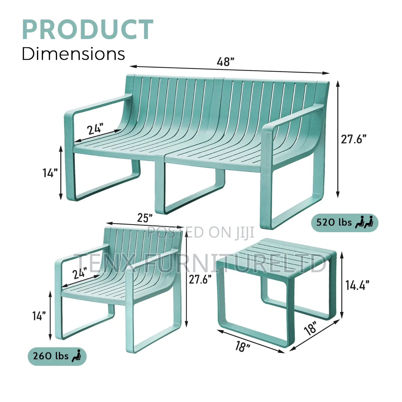 Patio Furniture Set 4 Pieces (Outdoor)