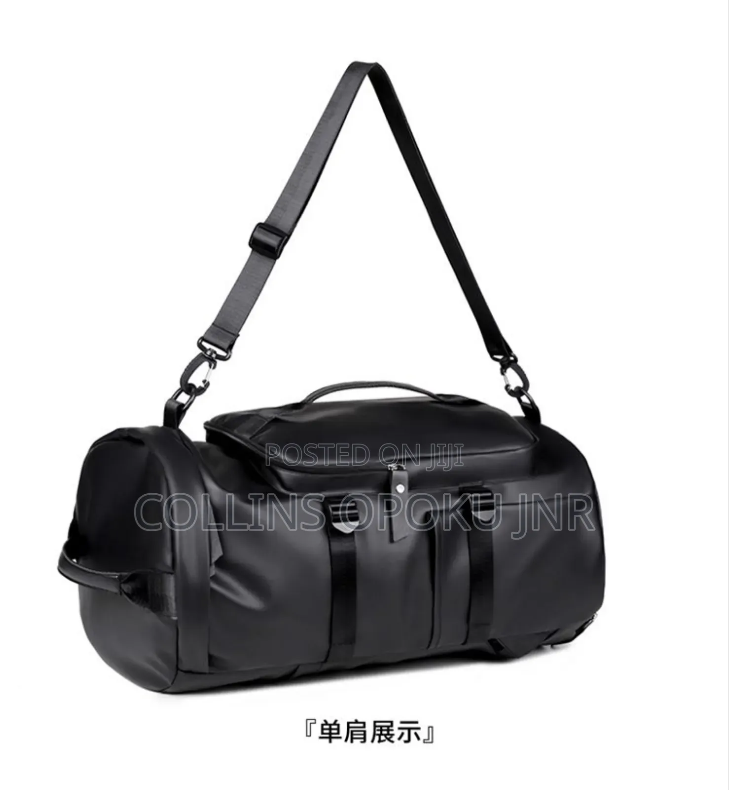 Multi-Purpose Leather Travel Backpack With Shoe Compartment - Black