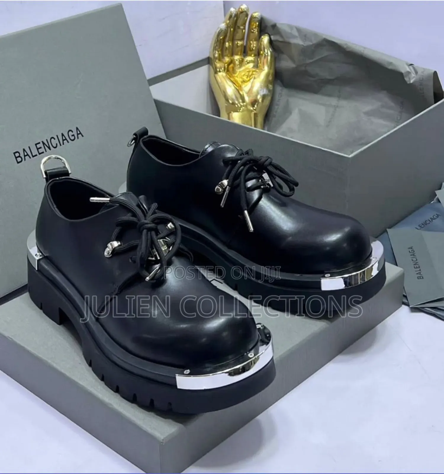 Balenciaga Leather Black Derby Shoe