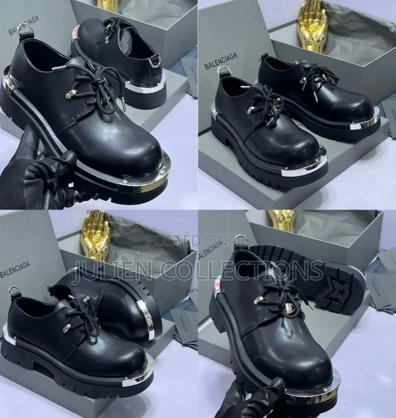 Balenciaga Leather Black Derby Shoe