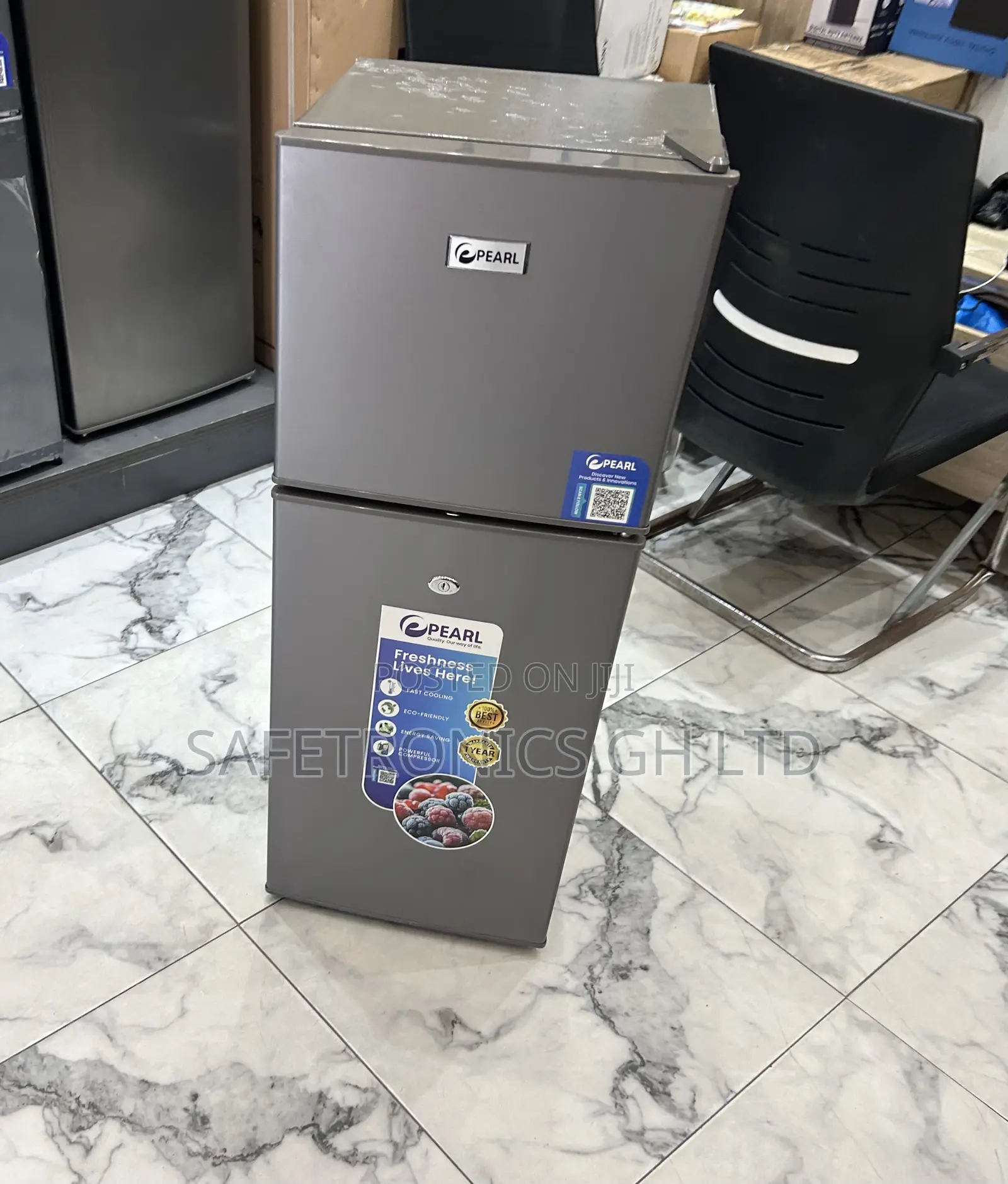 Order Unique Pearl Top Mount Grey 2 Doors 80 Liters Pf-126 Fridge