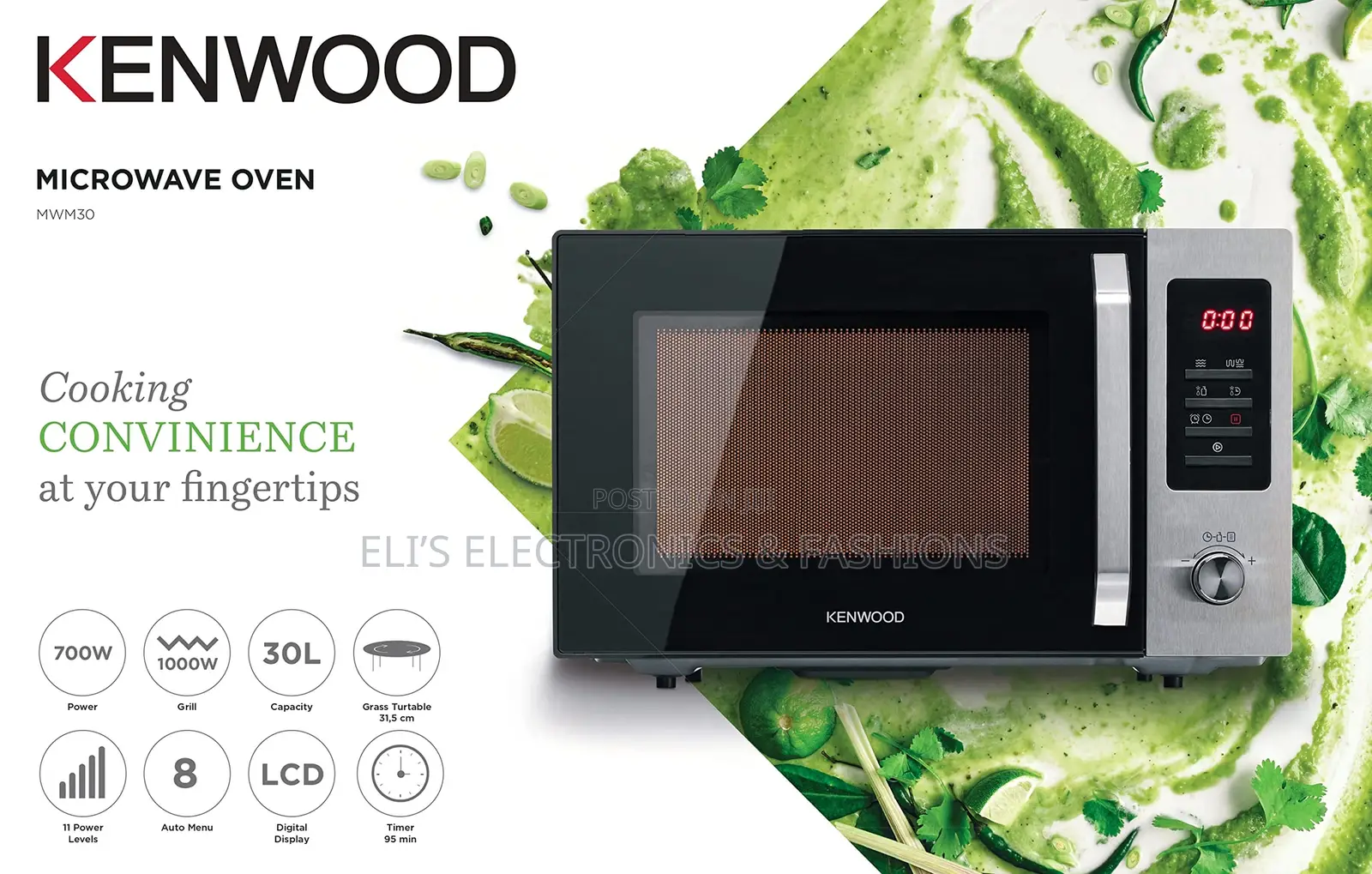 Kenwood 30l Microwave Oven With Grill, Digital Display