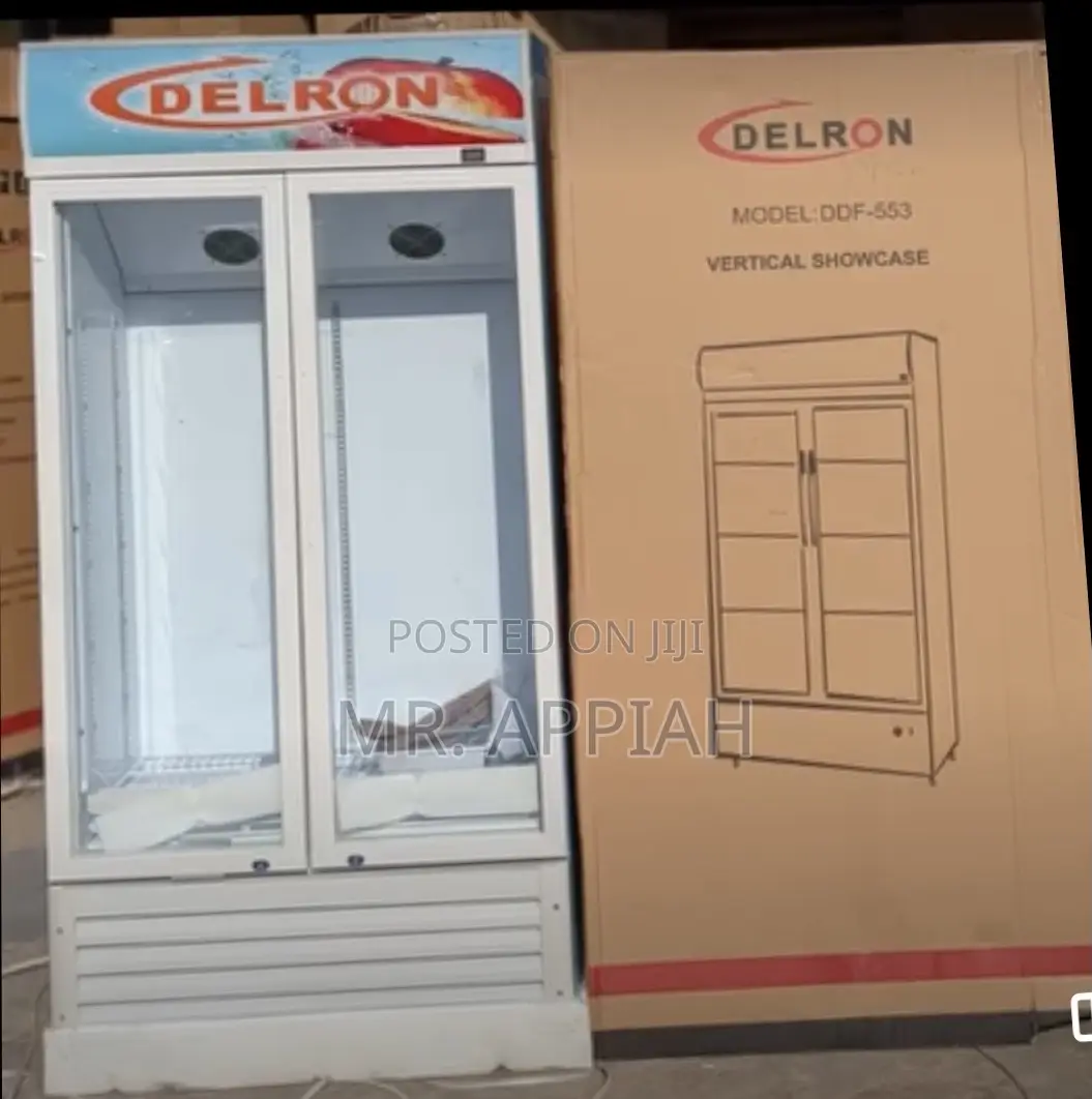 Fast Cooling Delron 553liters 2 Door Display Refrigerator 