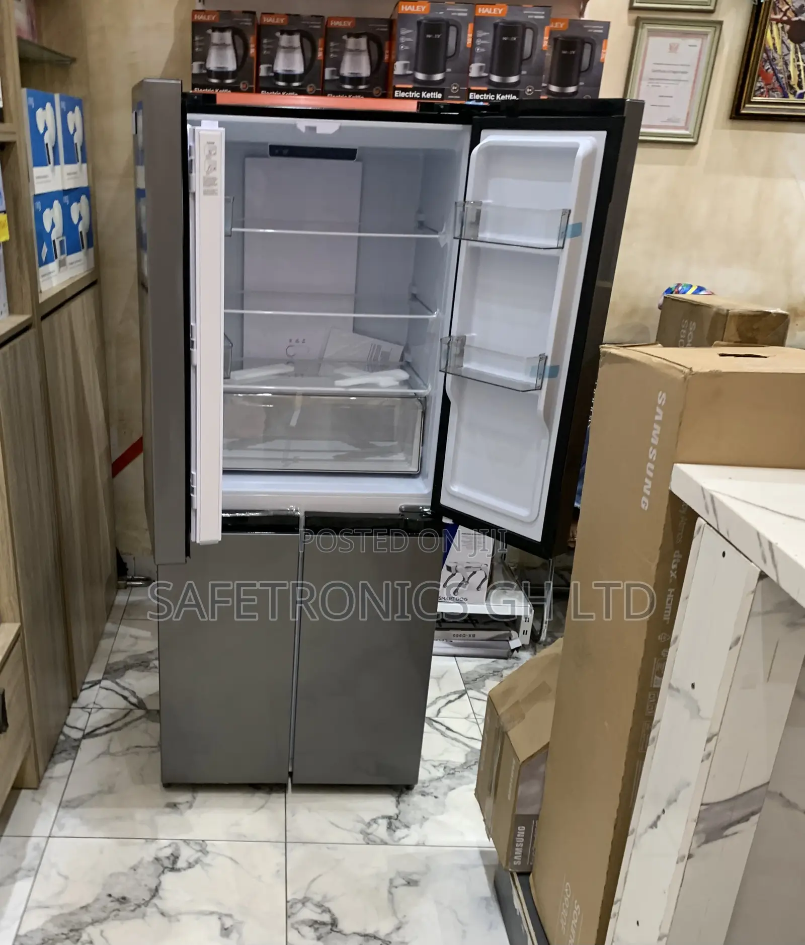 Premium Grey 4 Doors Nasf2-400fl Side by Side Nasco Fridge