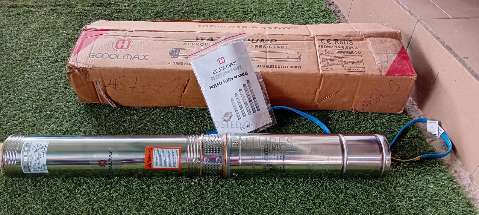 Sand Resistant 0.75hp Ecoolmax 0.75hp Borehole Submersible Pump