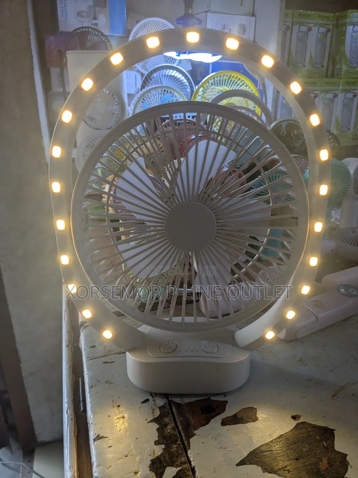 Desktop Rechargeable Fan Led Light