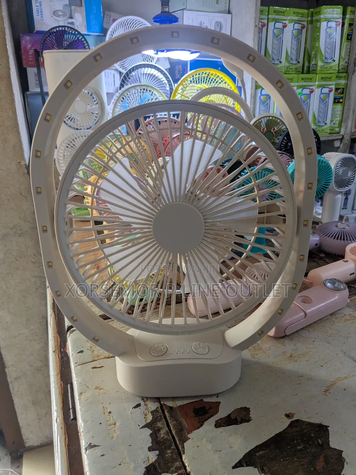 Desktop Rechargeable Fan Led Light