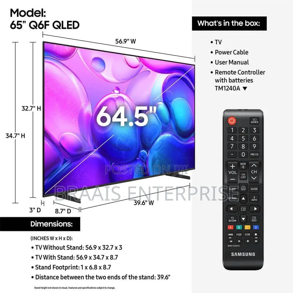 Samsung 65‐Inch Qled Smart Television