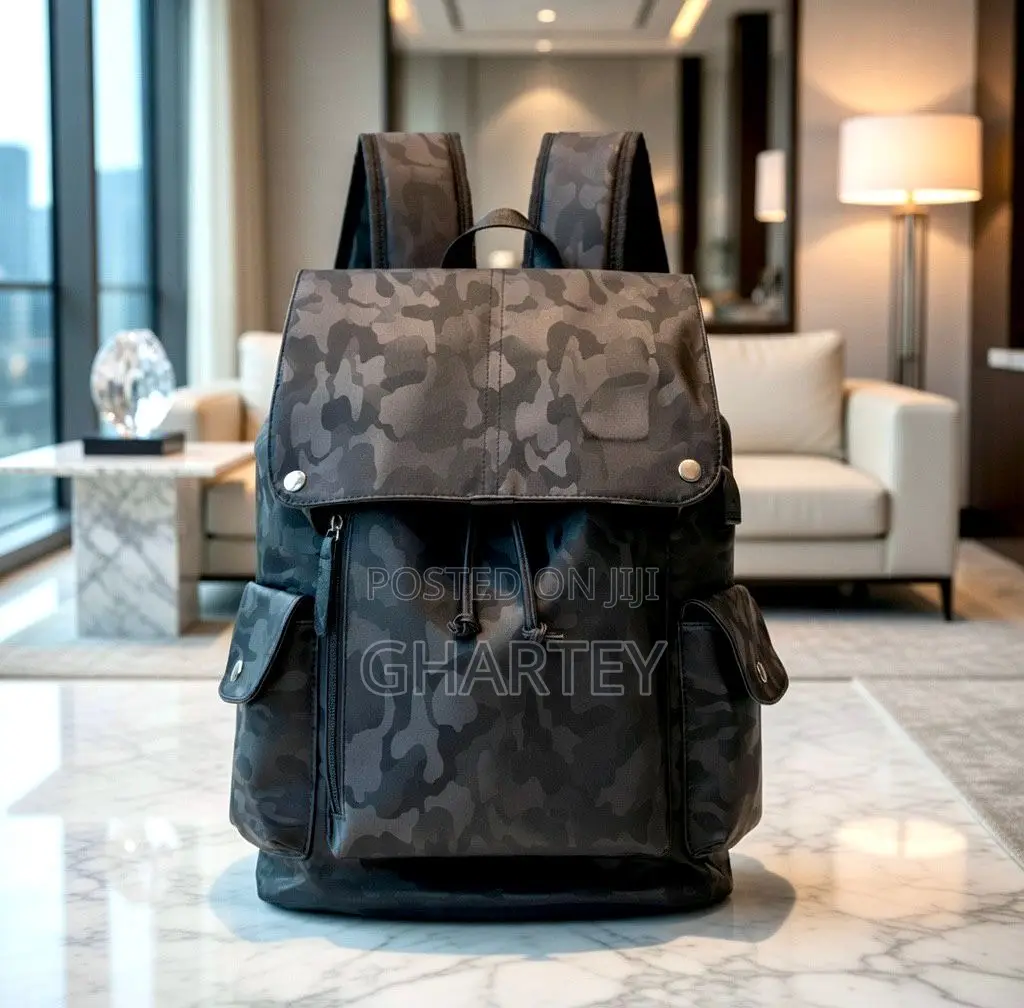 Casual Leather and Canvas Bagpack