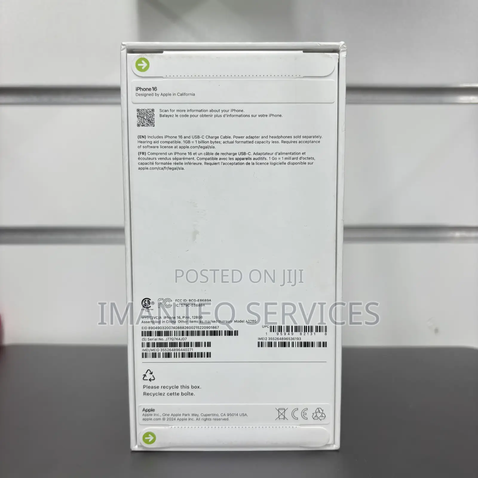 New Apple iPhone 16 128 GB Pink