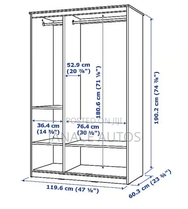 Ikea of Sweden Songesand Wardrobe, White, 120x60x191cm