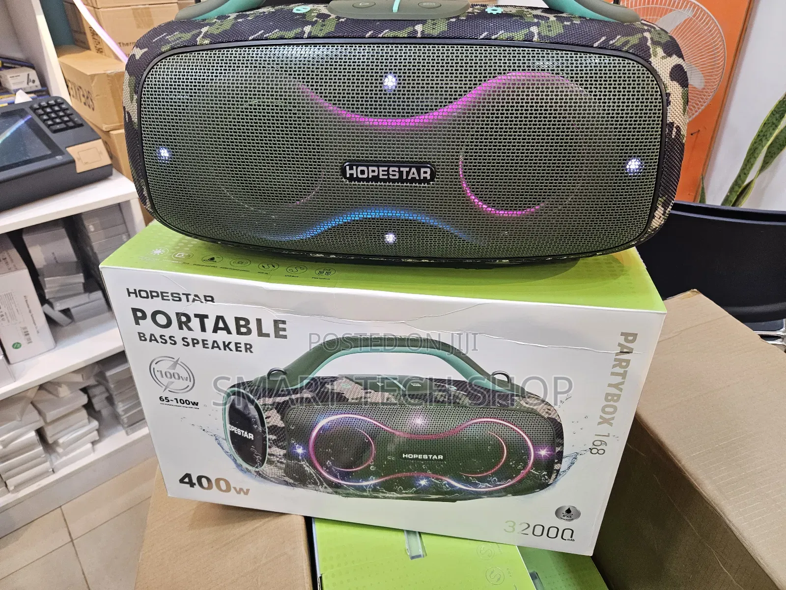 Hopestar Partybox 168 Portable Bluetooth Speaker 400w Led Light