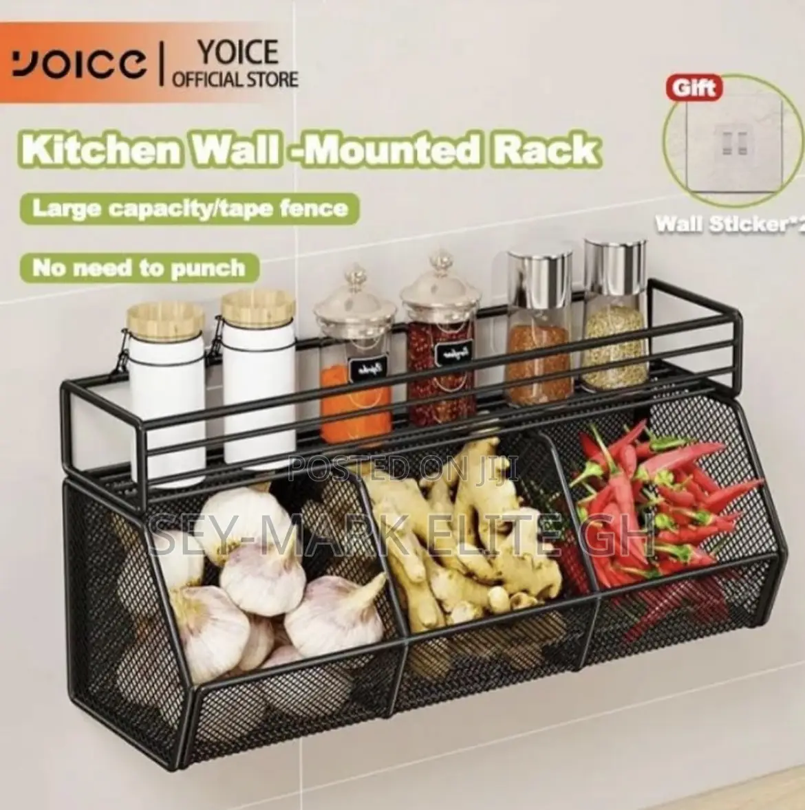 Wall Mount Compartment Kitchen Organizer
