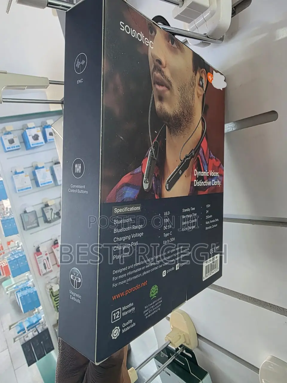 Porodo Soundtec Sv Pro Neckband Earphone Enc