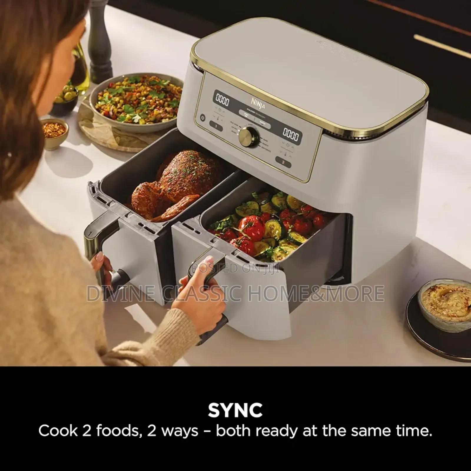 Ninja Max Dual Zone Digital Air Fryer, 2 Drawers, 9.5l, 6-in-1