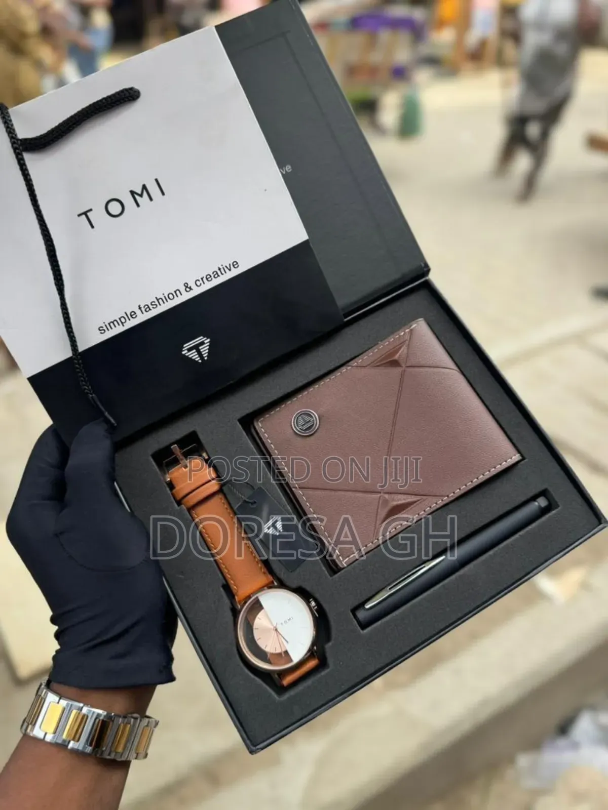 Tomi Watch,Wallet Pen Gift Set for Men–Complete Classic Gift Set in Gh