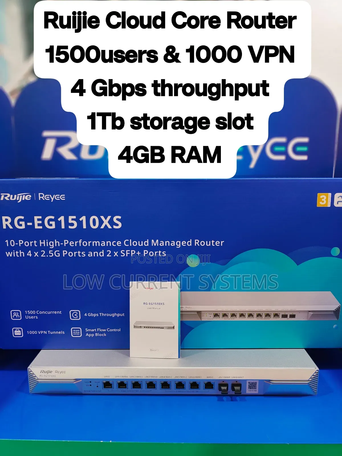 Ruijie Cloud Core Router Managed Business Router 1500 Users 4gb Ram