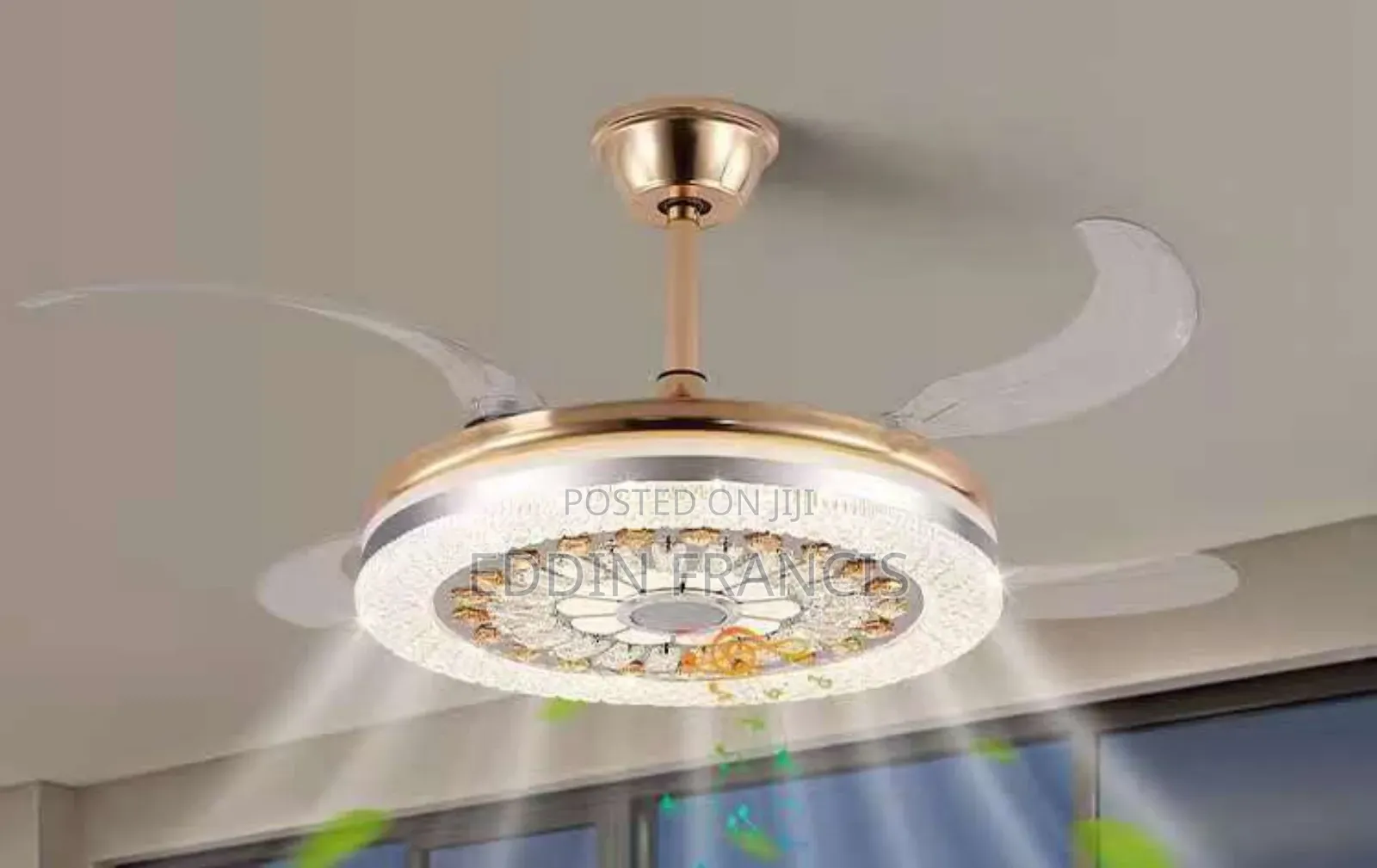 Stylish Crystal Celling Fan Light