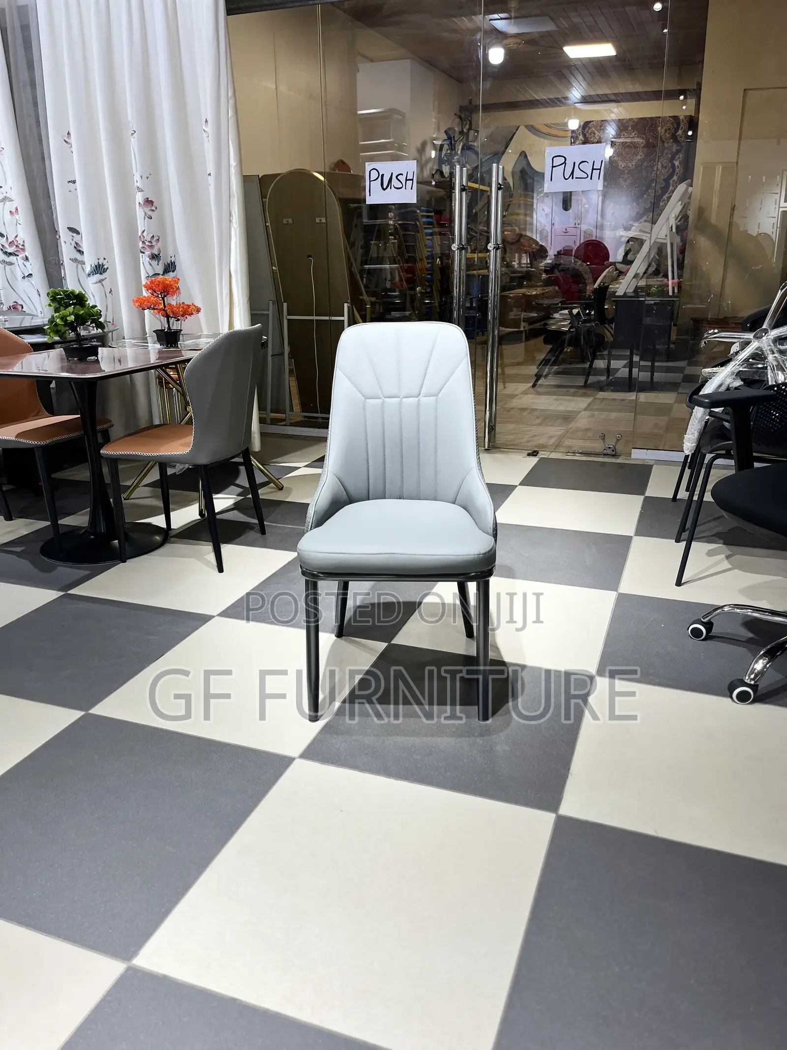 High-Back Faux Leather Dining Chair