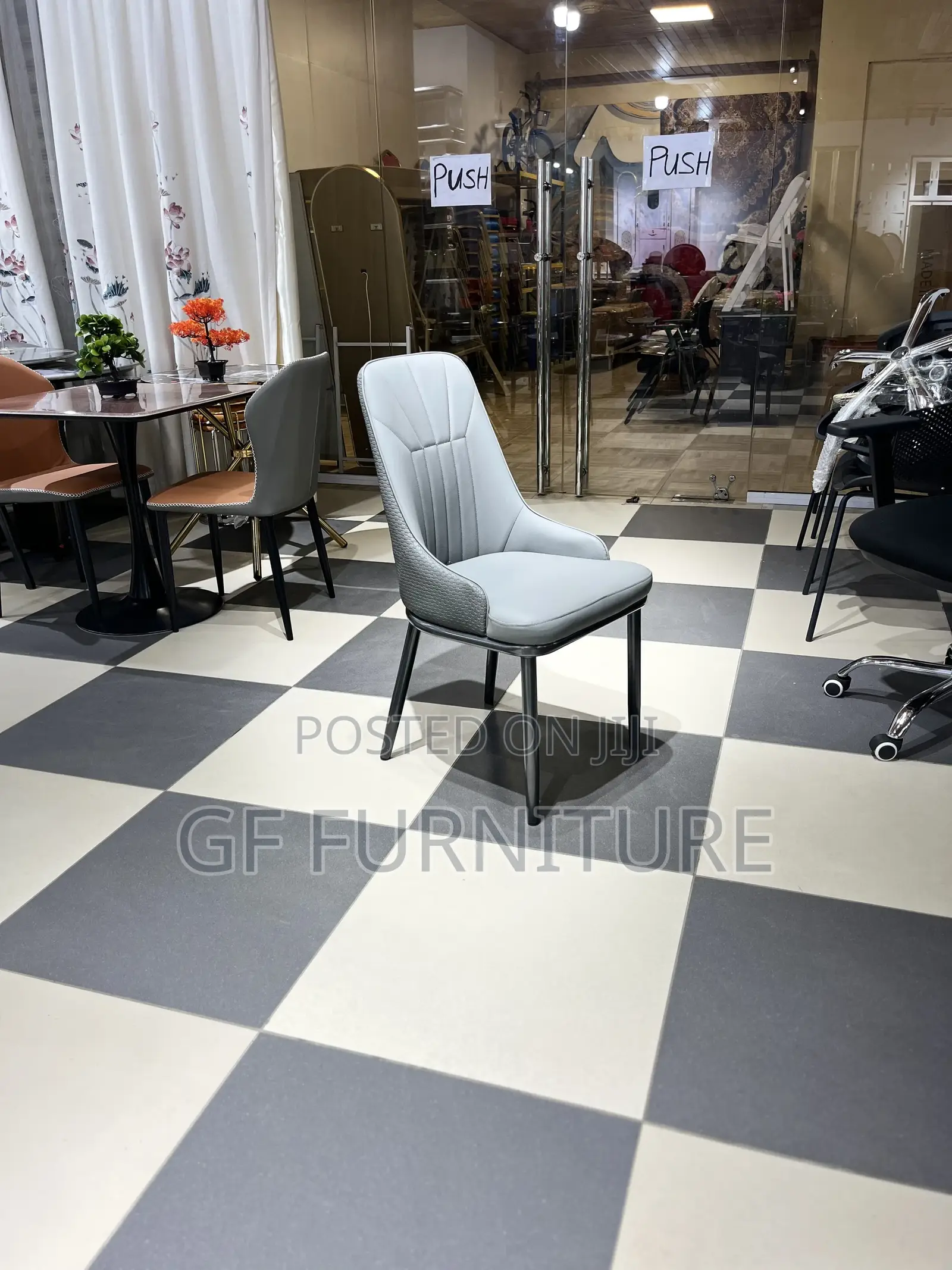 High-Back Faux Leather Dining Chair