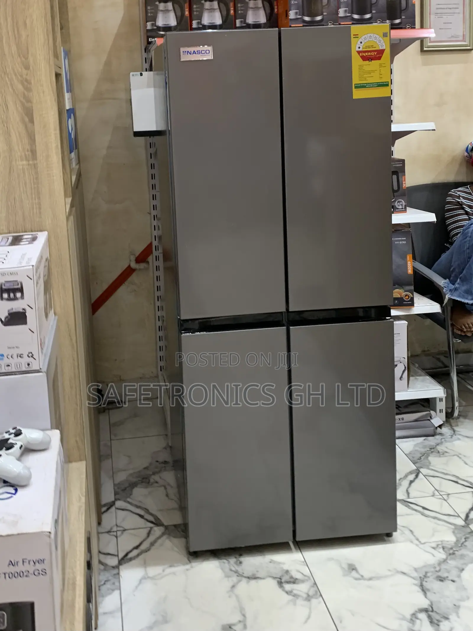 Order Nasco Newest Nasf2-400 Side by Side 4 Doors Grey Refrigerator