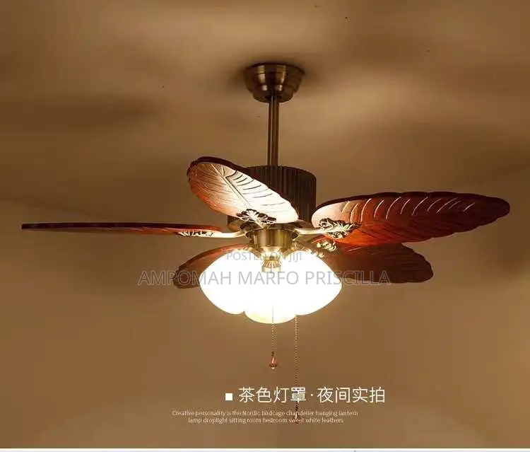 Leaves Design Ceiling Fan With Bulb Holder