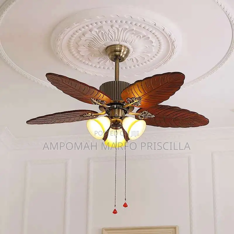 Leaves Design Ceiling Fan With Bulb Holder