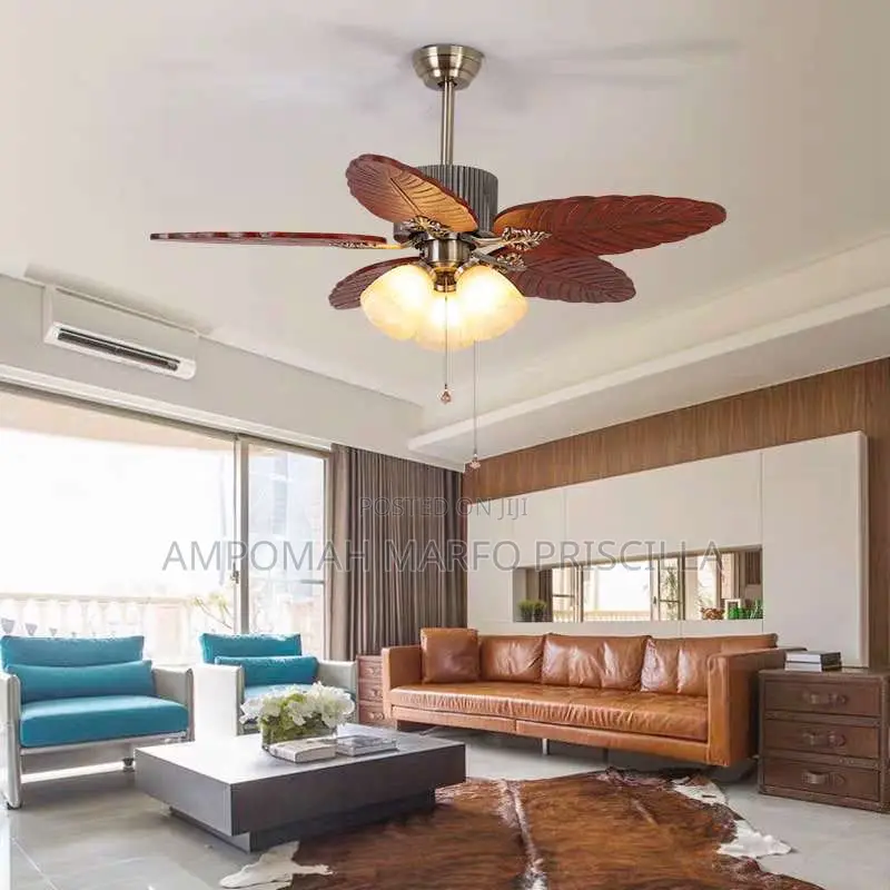 Leaves Design Ceiling Fan With Bulb Holder