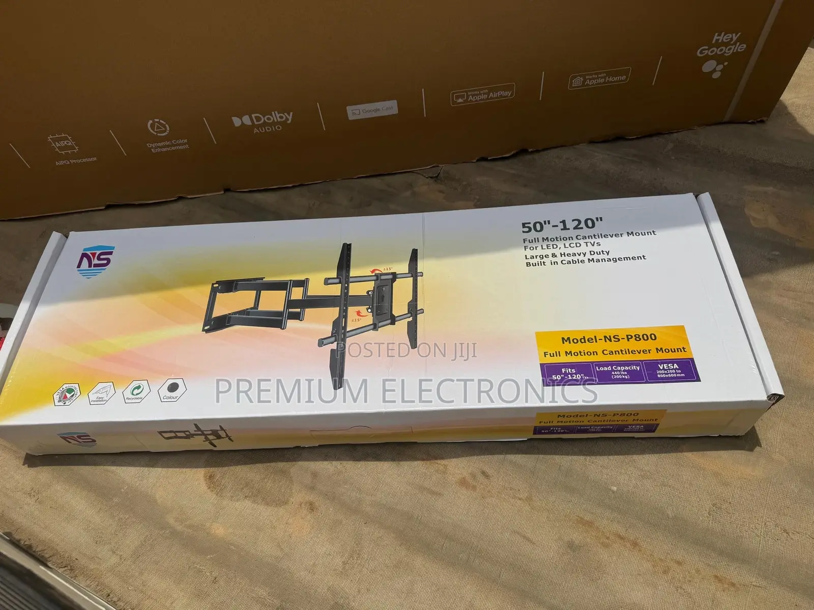 Heavy Duty Full Motion Cantilever Adjustable Mount 50" To 120" Flat Tv