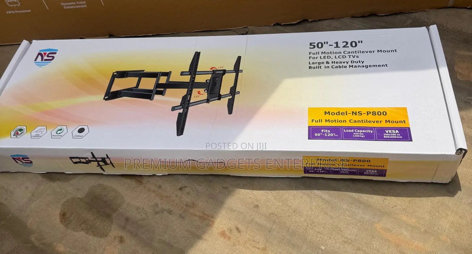 Heavy Duty 50" To 120" Full Motion Cantilever Adjustable Tv Wall Mount