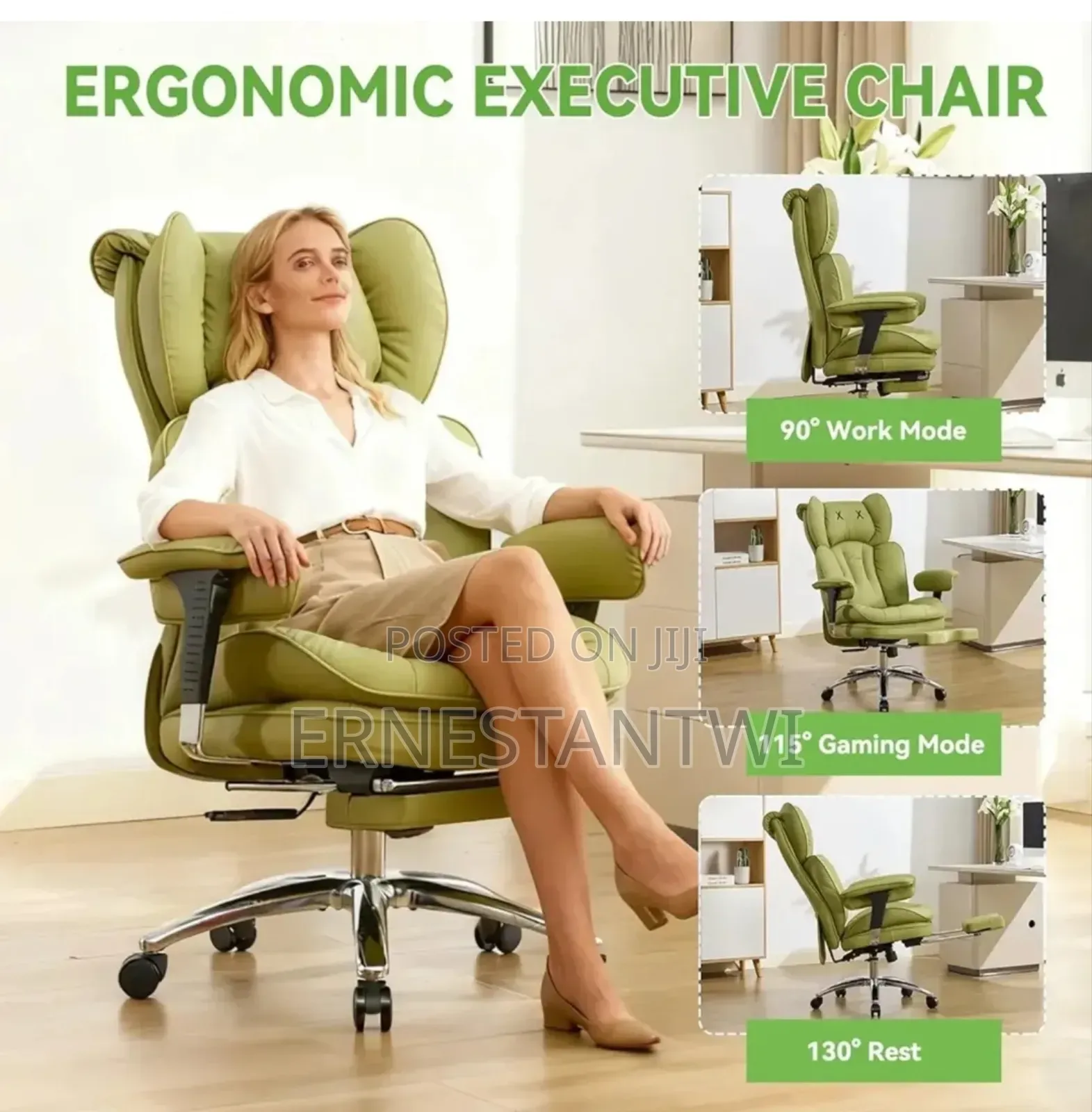 Executive Adjustable Office Chair With Foot Rest