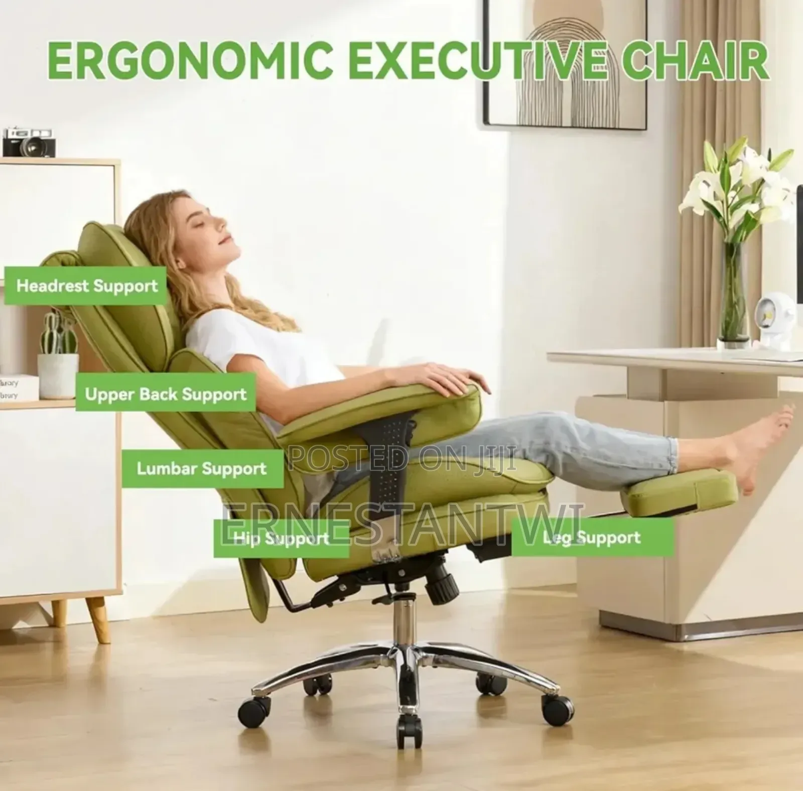 Executive Adjustable Office Chair With Foot Rest