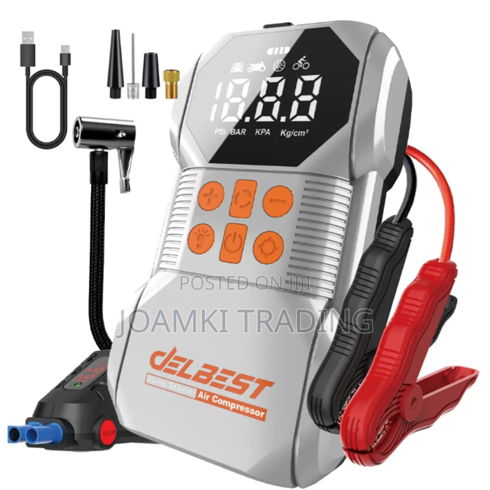Delbest Q7 Jump Starter + Air Compressor, 18,000 Mah Battery,1400a P/C