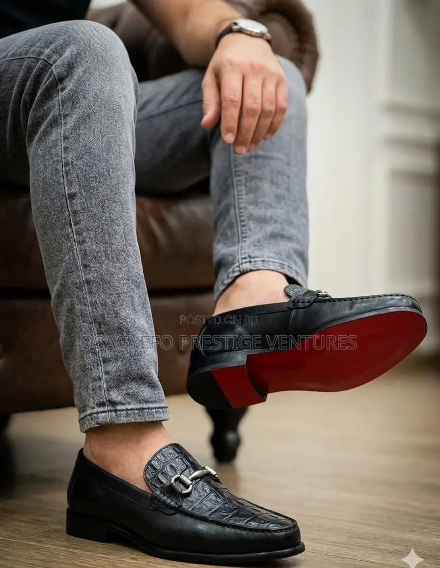 Premium Leather Louboutin Shoe Black