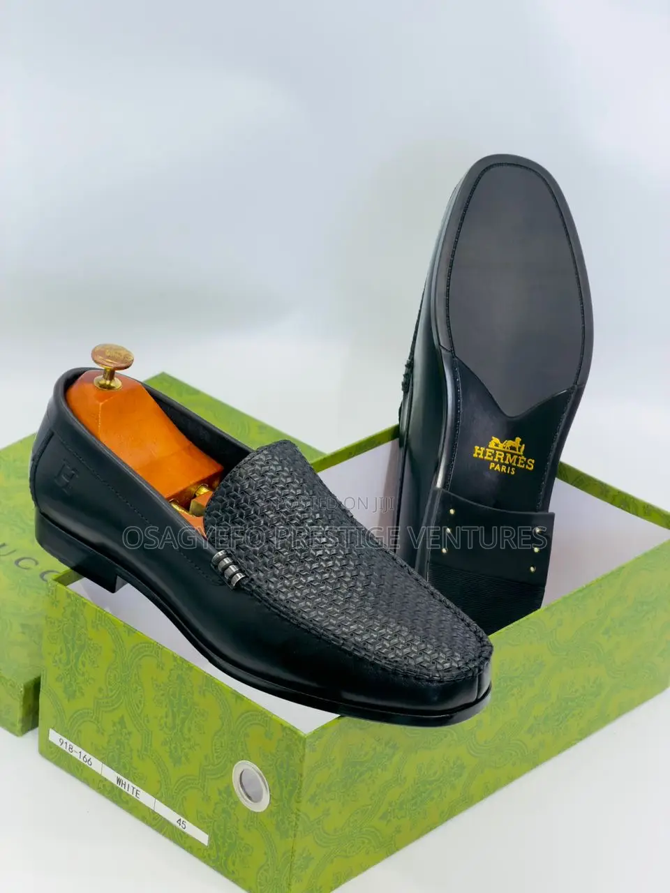 Premium Leather Hermes Shoe Black