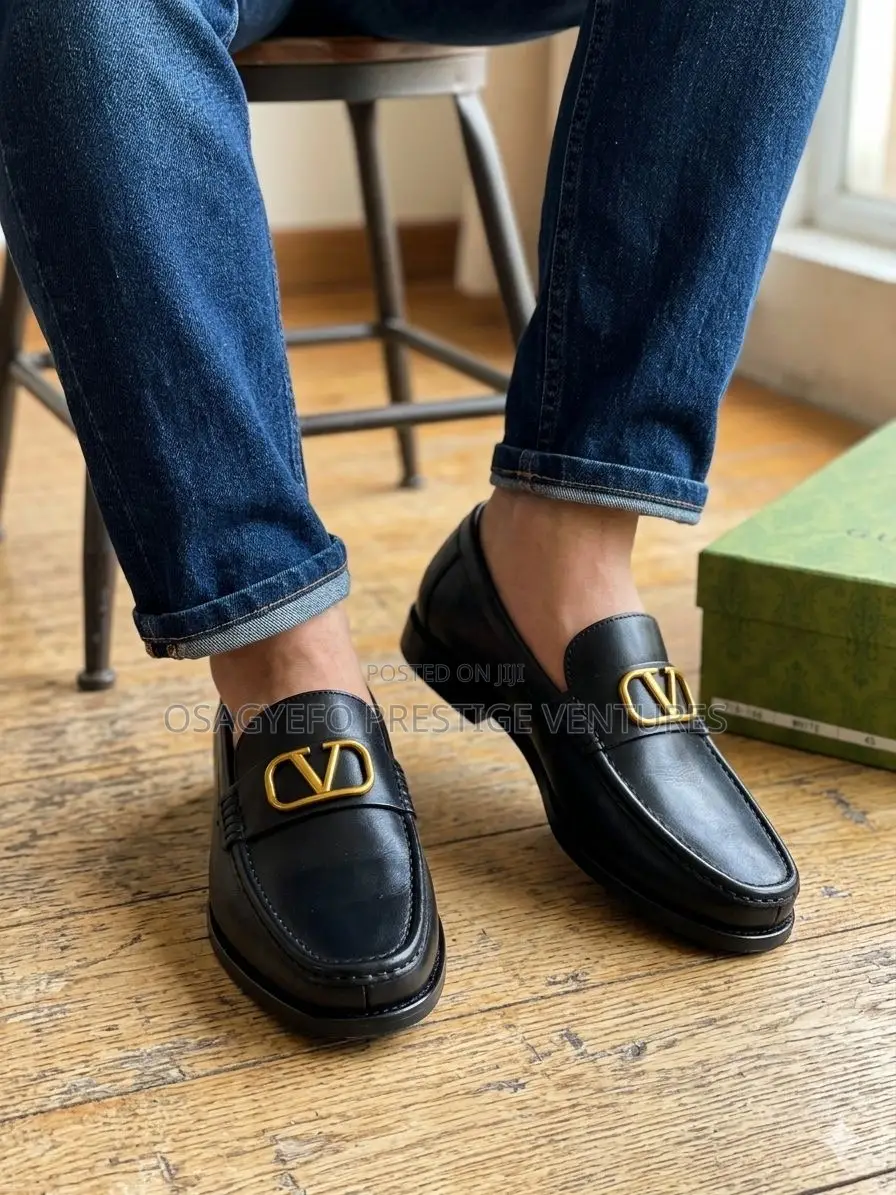 Premium Leather Valentino Shoe Black