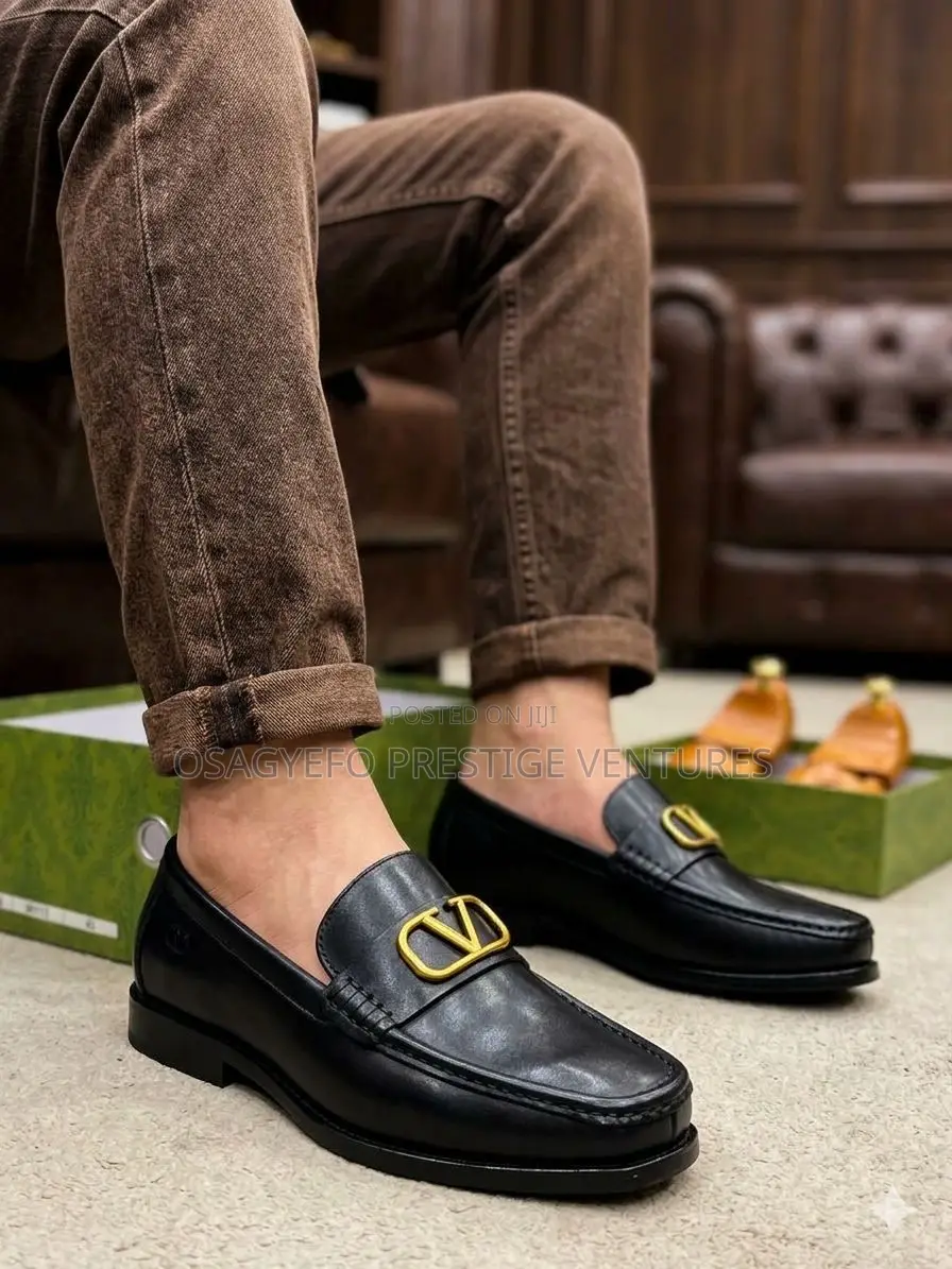Premium Leather Valentino Shoe Black
