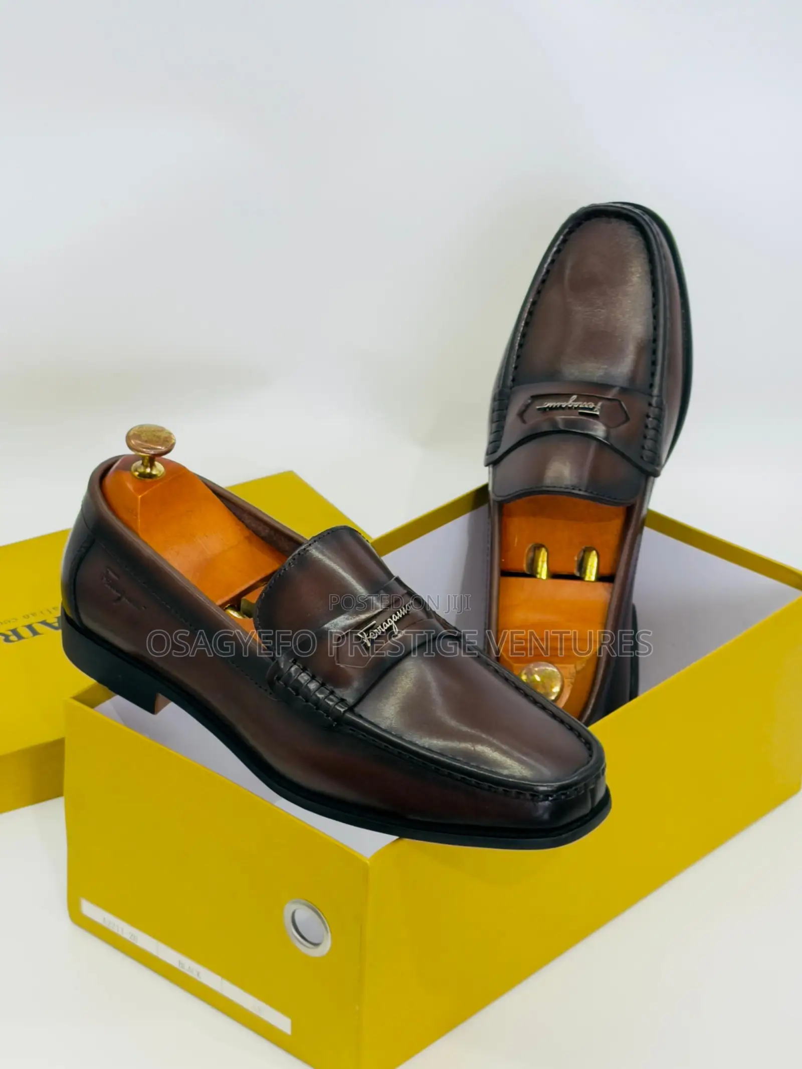 High Premium Leather Ferraegamo Shoe Coffe