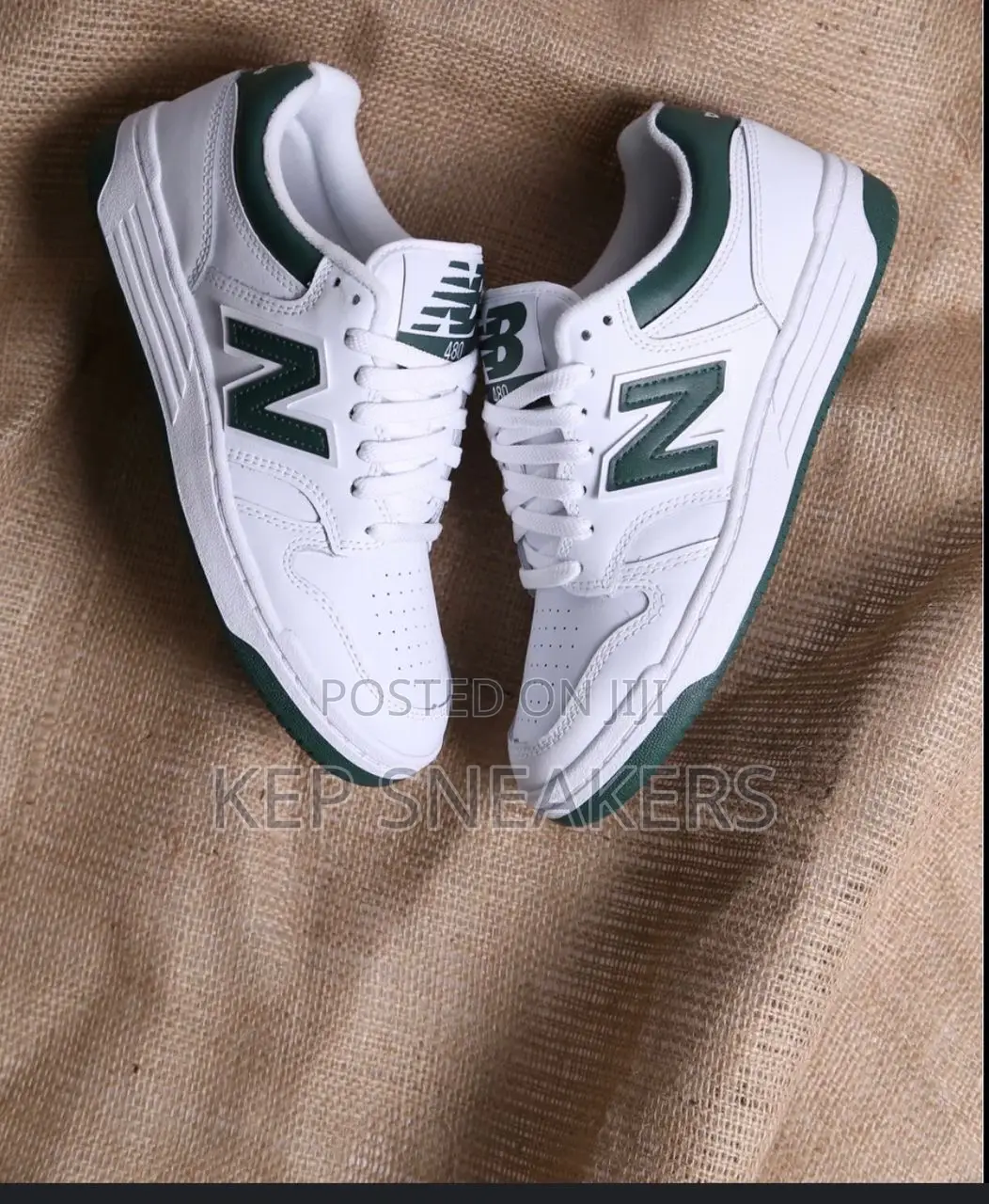 New Balance 480 White Green Accents