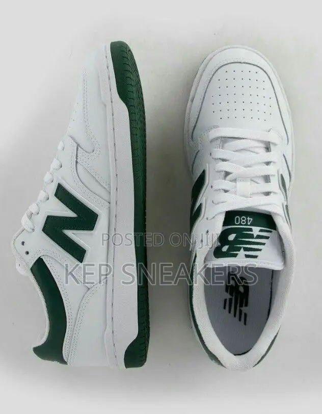New Balance 480 White Green Accents