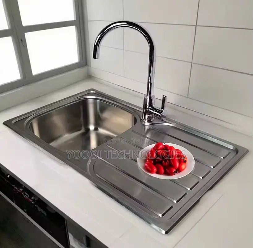 Stainless Steel Top Mount Single Bowl Kitchen Sink With Wast Trap