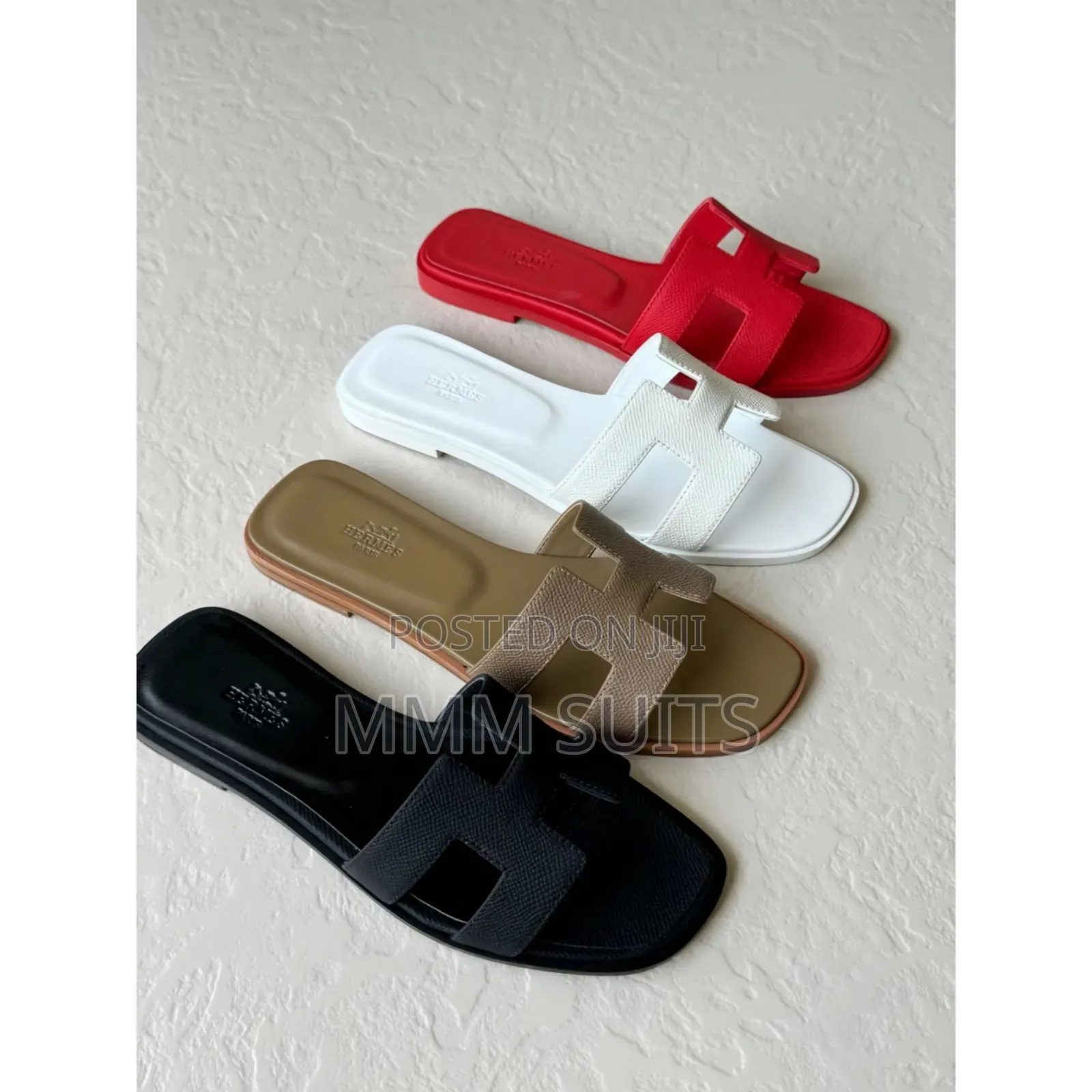 Highest Quality Ladies Hermes Slippers Fresh in Big Box in All White
