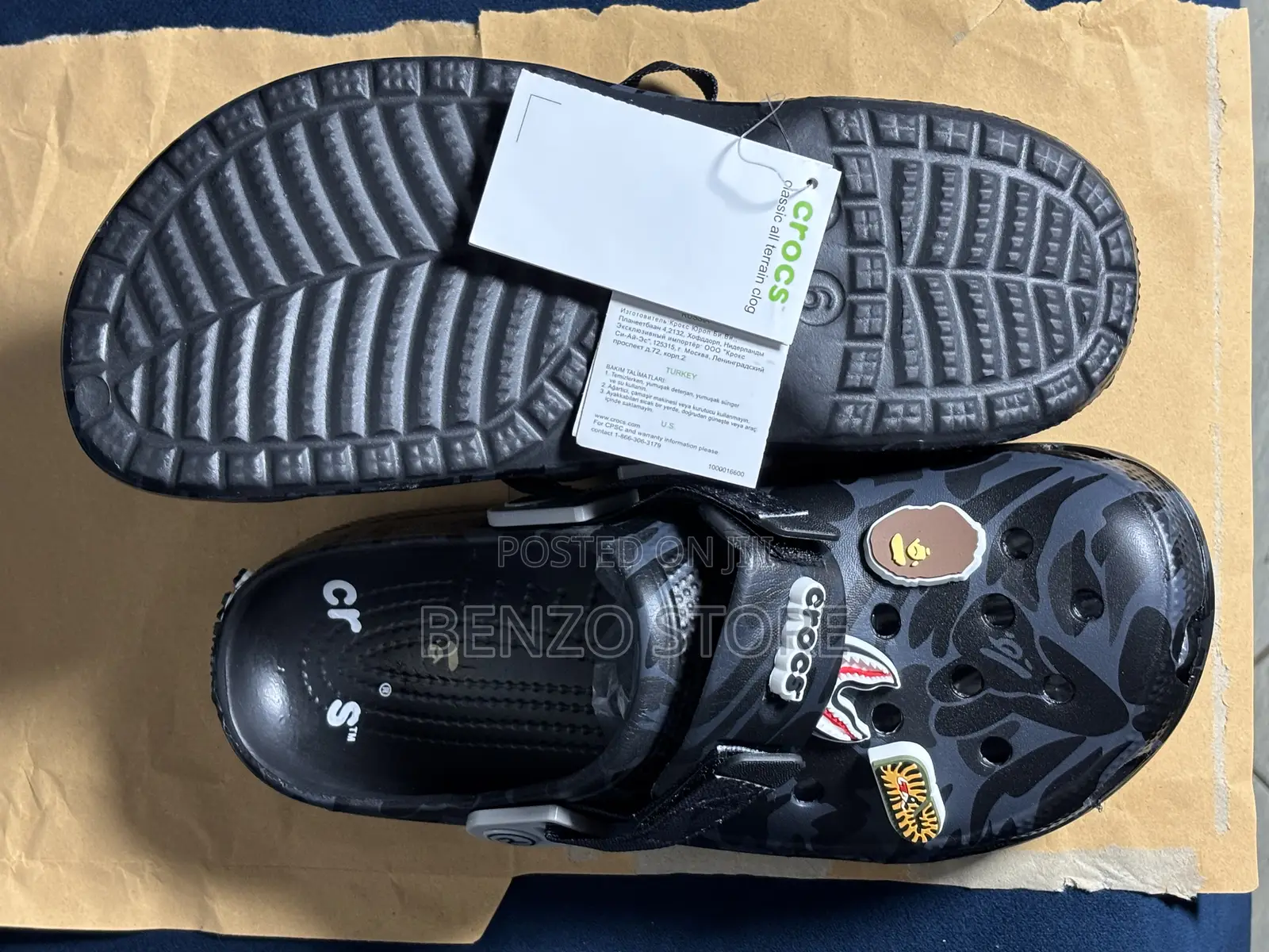 Affordable Pattern Crocs Clogs Stylish Fit Size 40-45 Black Color