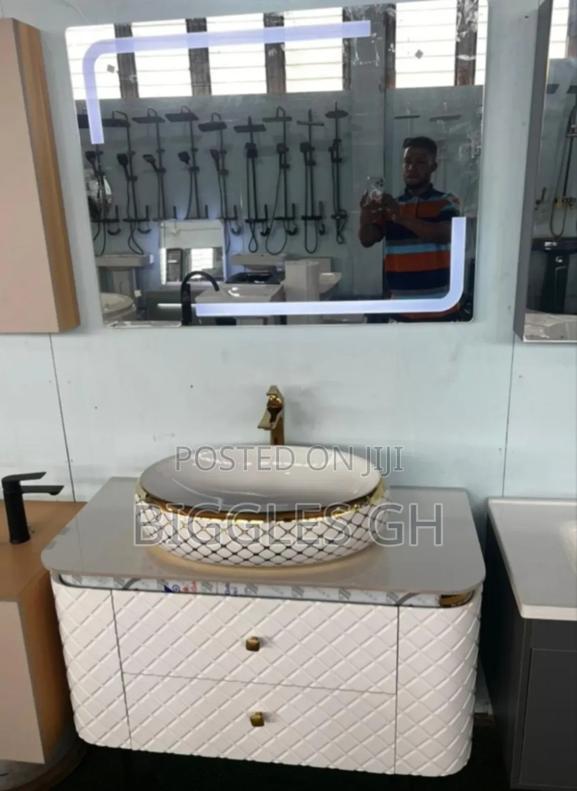 Countertop Cabinet Basin With Led Mirror