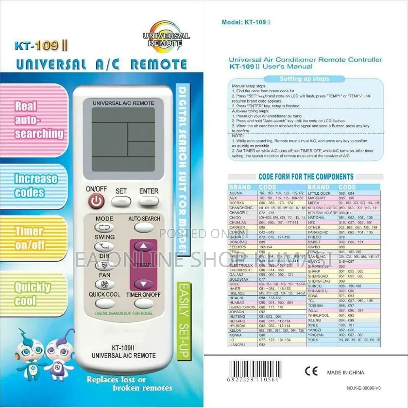 Multi-Colorful Universal a/C Remote Control for Air Conditioner