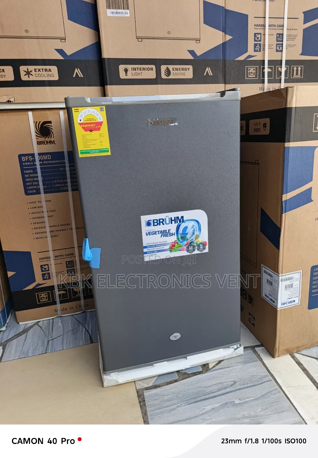 Bruhm 90liters Single Door Table Top Fridge.
