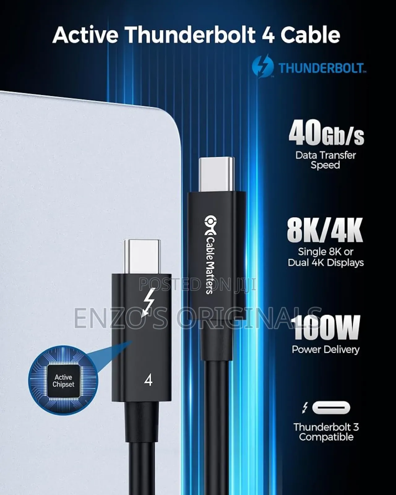 Thunderbolt 4 to Thunderbolt 4 Media Transfer Cable Oem Original