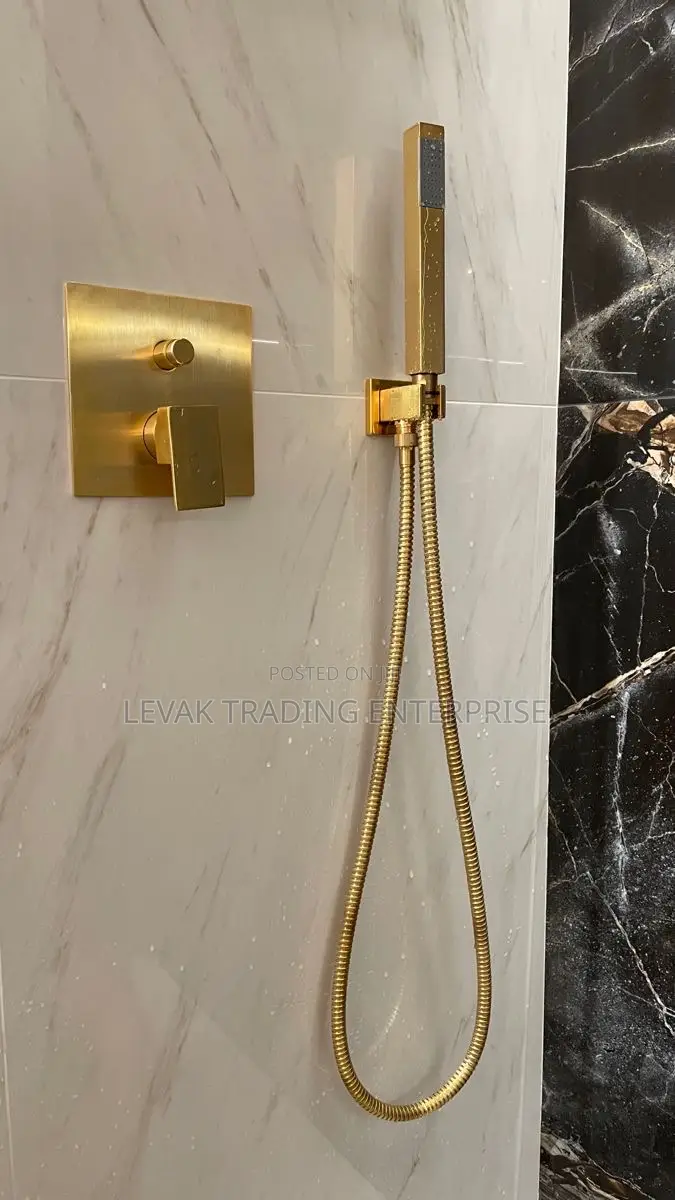 Gold Hidden Wall Shower _ Concealed Shower Tub