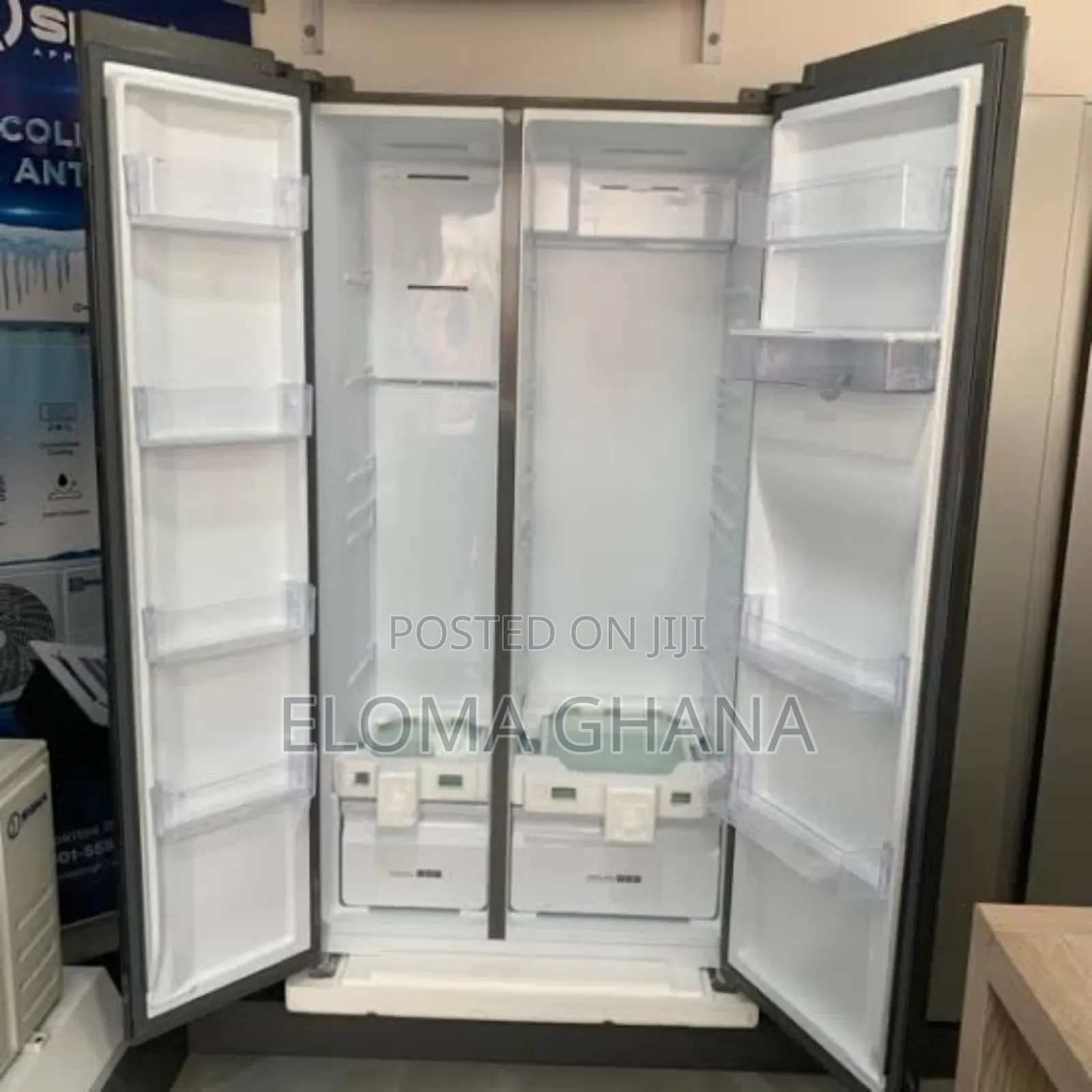 The SSBS-T520w Sigma Dark Inox Finish 503l Side-by-Side Fridge,